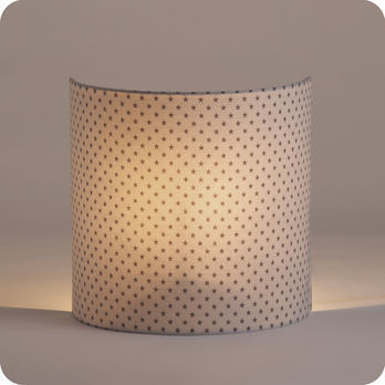 Fabric half lamp shade for wall light Pearl stars 