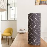 Cylinder fabric table lamp Asahi gris
