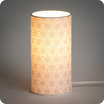 Cylinder fabric table lamp Hoshi argent lit S