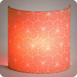 Fabric half lamp shade for wall light Pépite corail