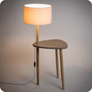 Selene side table and lamp with shade Cinetic corail lit 30