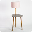 Selene side table and lamp with shade Cinetic corail 30