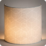 Fabric half lamp shade for wall light Cubic gris