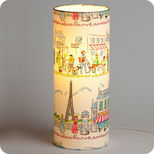 Cylinder fabric table lamp Happy Paris 