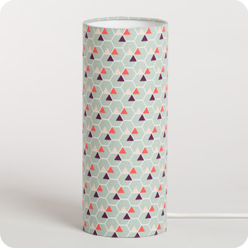 Cylinder fabric table lamp Hexagone M