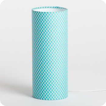 Cylinder fabric table lamp Ppin azur M
