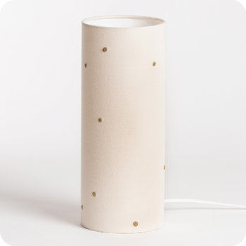 Cotton gauze cylinder table lamp Stardust off-white M