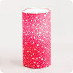 Cylinder fabric table lamp Red stars lit S