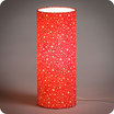 Cylinder fabric table lamp Red stars lit M