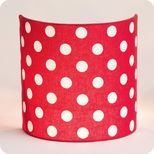 Fabric half lamp shade for wall light Red dingue 