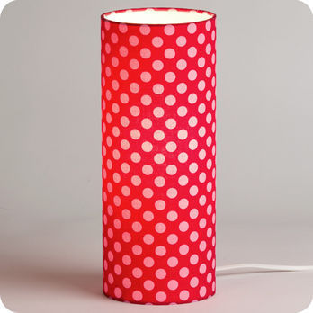 Cylinder fabric table lamp Grain de framboise