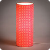 Cylinder fabric table lamp Red daisy lit M