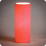 Cylinder fabric table lamp Red daisy