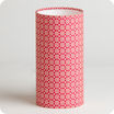 Cylinder fabric table lamp Red daisy S