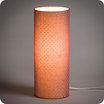 Cylinder fabric table lamp Plum stars lit M