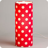 Cylinder fabric table lamp Red dingue 