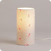 Cylinder fabric table lamp Lady grey lit S