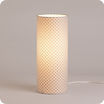 Cylinder fabric table lamp Pearl stars lit M