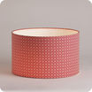 Drum fabric lamp shade / pendant shade Red daisy lit Ø25