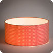 Drum fabric lamp shade / pendant shade Red daisy lit Ø40