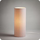 Cylinder fabric table lamp in Petit Pan fabric Hélium