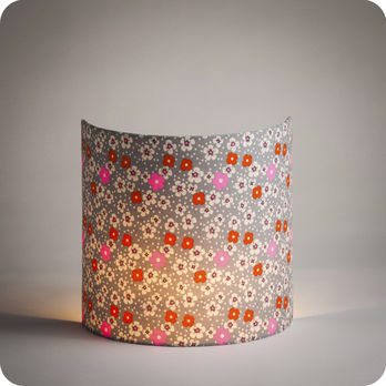 Fabric half lamp shade for wall light in Petit Pan fabric Fleur des îles