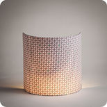Fabric half lamp shade for wall light in Petit Pan fabric Helium