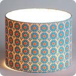Drum fabric lamp shade / pendant shade Georges et Rosalie Blue Sapa