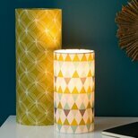 Cylinder fabric table lamp Spirograph 