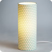 Cylinder fabric table lamp Glacier lit M