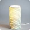 Cylinder fabric table lamp Glacier lit S