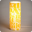 Cylinder fabric table lamp Stencil lit M