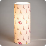 Cylinder fabric table lamp Fabuleuse Eiffel prune