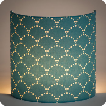 Fabric half lamp shade for wall light Asahi bleu