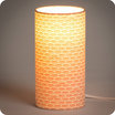 Cylinder fabric table lamp Shawa rose lit S