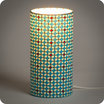 Cylinder fabric table lamp Hélium turquoise lit S