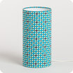 Cylinder fabric table lamp Hélium turquoise S