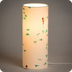 Cylinder fabric table lamp Hirondelles lit M