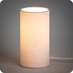 Cylinder fabric table lamp Poudre gris lit S