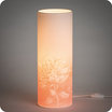 Cylinder fabric table lamp Pivoine néon lit L