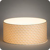 Drum fabric lamp shade / pendant shade Mistinguett yellow lit Ø40