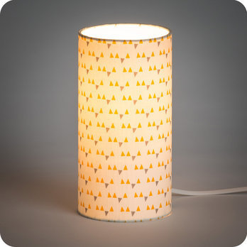 Cylinder fabric table lamp Mistinguett yellow