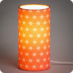 Cylinder fabric table lamp Ozora pink lit S