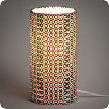 Cylinder fabric table lamp in Petit Pan fabric Mikko blanc