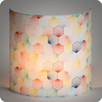 Fabric half lamp shade for wall light Kaleidoscope