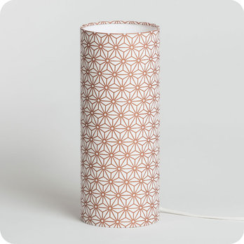 Cylinder fabric table lamp Hoshi cuivre