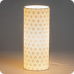 Cylinder fabric table lamp Hoshi argent lit M