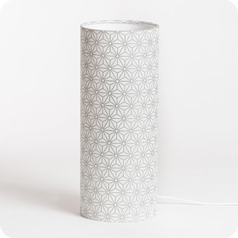 Cylinder fabric table lamp Hoshi argent