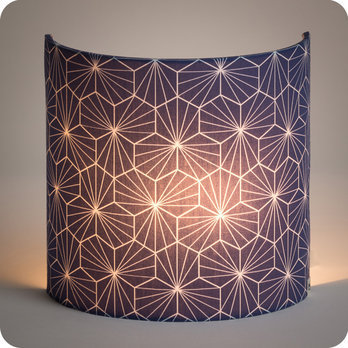 Fabric half lamp shade for wall light Pépite indigo