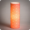 Cylinder fabric table lamp Pépite corail lit L